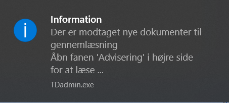 Advisering notifikation