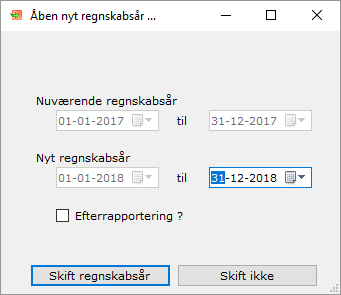 TDfinans Åbn nyt regnskabsår