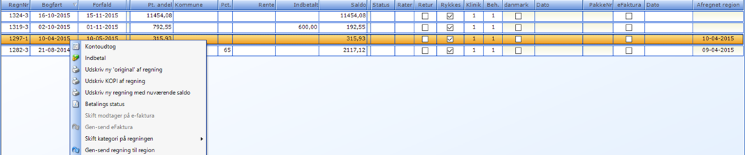 muligheder for regning