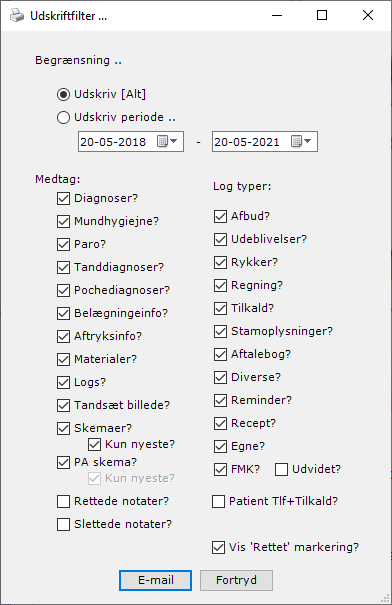 udskriftsfilter e-mail