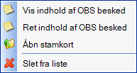 OBS liste højrekliksmenu