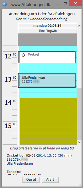 aftalebogen ønsket tid