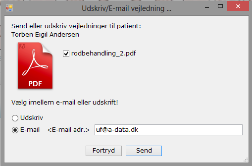 udskriv e-mail vejledning