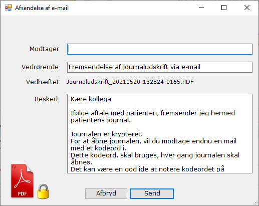 afsendelse af e-mail